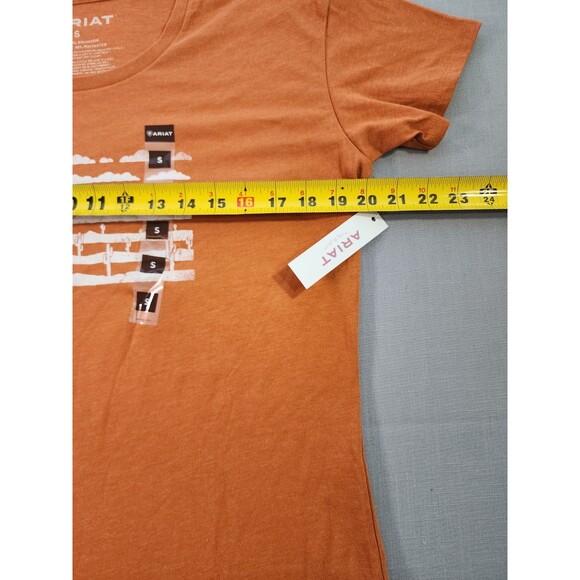 Ariat Women’s Small Orange Graphic T-Shirt Western Desert Cactus Flag Short... - Picture 5 of 6